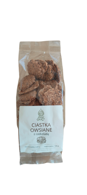 Ciastka owsiane z czekoladą bez dodatku cukru