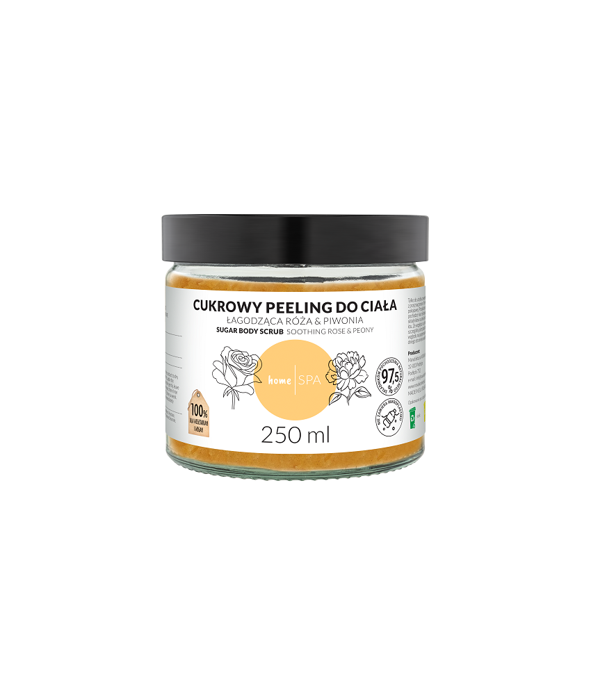 CUKROWY PEELING DO CIAŁA łagodząca Róża & Piwonia homeSPA 250 ml